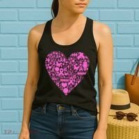 Breast Cancer Unity Heart Mash Up Women's Tank Top thumb 2