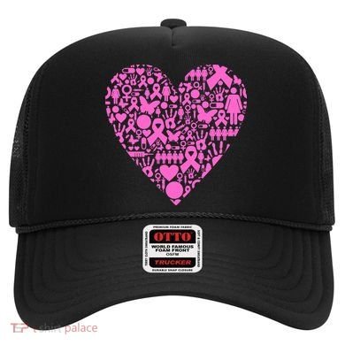 Breast Cancer Unity Heart Mash Up Hat