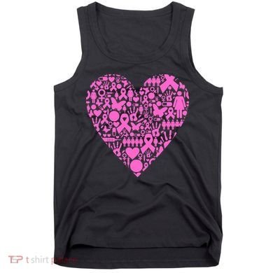 Breast Cancer Unity Heart Mash Up Tank Top