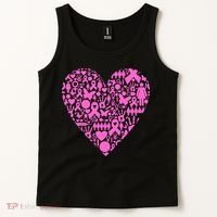 Breast Cancer Unity Heart Mash Up Tank Top thumb 2