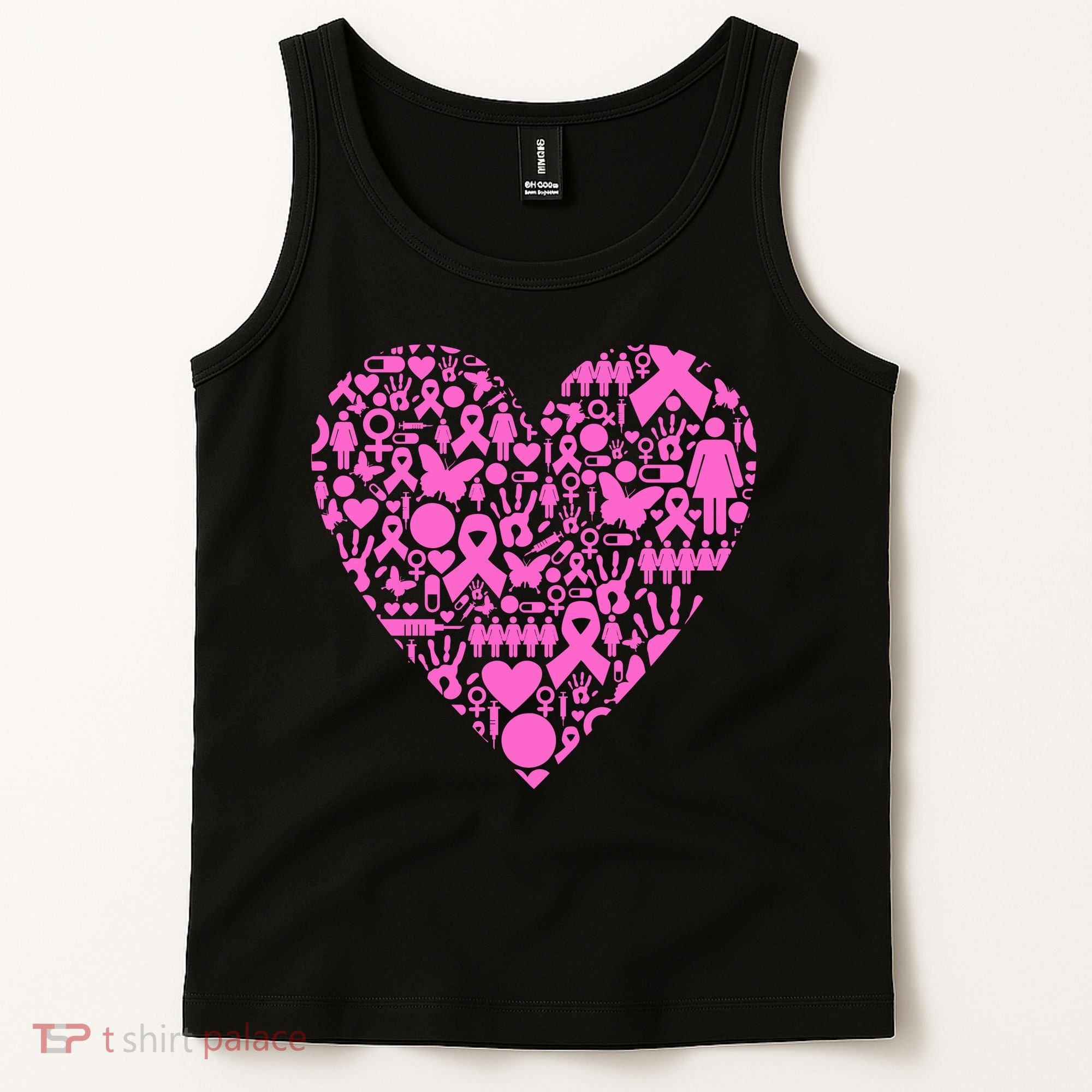 Breast Cancer Unity Heart Mash Up Tank Top