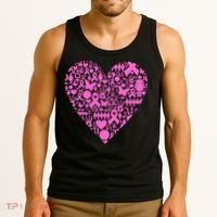 Breast Cancer Unity Heart Mash Up Tank Top thumb 3