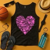 Breast Cancer Unity Heart Mash Up Tank Top thumb 4