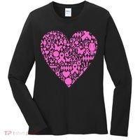 Breast Cancer Unity Heart Mash Up Women's Long Sleeve Shirt thumb 0