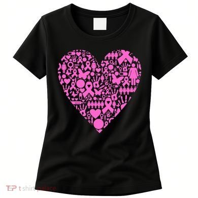 Breast Cancer Unity Heart Mash Up Women's T-Shirt