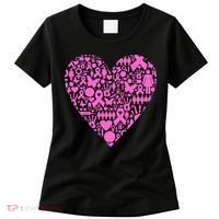Breast Cancer Unity Heart Mash Up Women's T-Shirt thumb 0