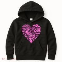 Breast Cancer Unity Heart Mash Up Kids Hoodie thumb 0