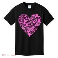 Breast Cancer Unity Heart Mash Up Kids T-Shirt thumb 0