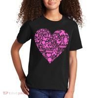 Breast Cancer Unity Heart Mash Up Kids T-Shirt thumb 2