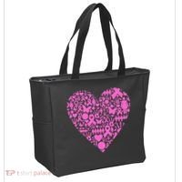 Breast Cancer Unity Heart Mash Up Tote Bag thumb 2