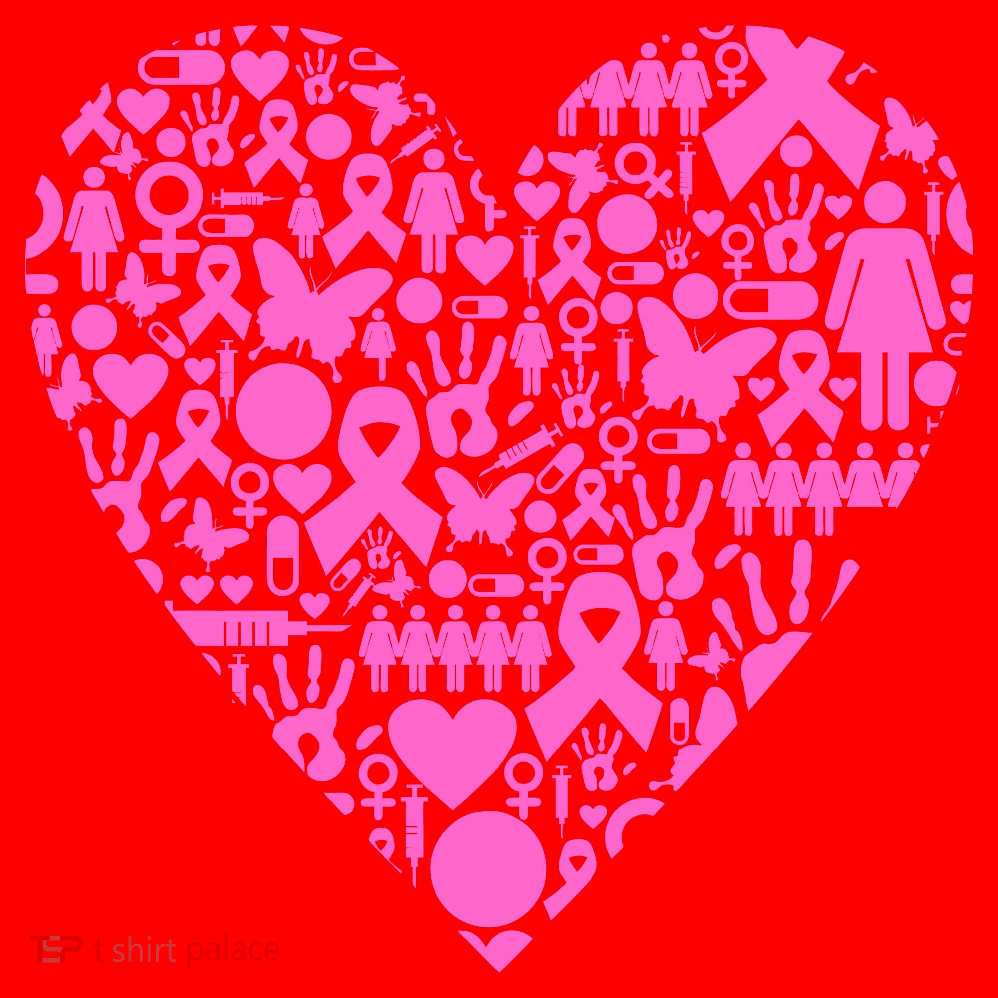 Breast Cancer Unity Heart Mash Up Santa Hat