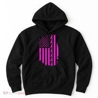 Breast Cancer USA Ribbon Flag Hoodie thumb 0