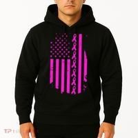 Breast Cancer USA Ribbon Flag Hoodie thumb 2