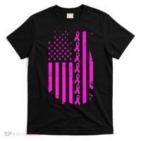 Breast Cancer USA Ribbon Flag T-Shirt thumb 0