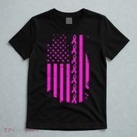 Breast Cancer USA Ribbon Flag T-Shirt thumb 5