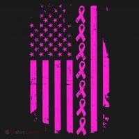 Breast Cancer USA Ribbon Flag T-Shirt thumb 7