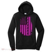 Breast Cancer USA Ribbon Flag Women's Hoodie thumb 0
