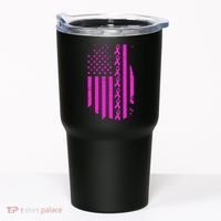 Breast Cancer USA Ribbon Flag Tumbler thumb 0