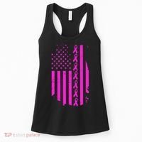 Breast Cancer USA Ribbon Flag Women's Tank Top thumb 0