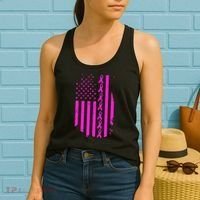 Breast Cancer USA Ribbon Flag Women's Tank Top thumb 2