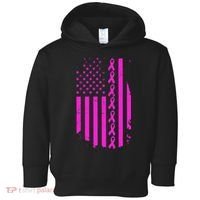 Breast Cancer USA Ribbon Flag Toddler Hoodie thumb 0