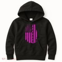 Breast Cancer USA Ribbon Flag Kids Hoodie thumb 0