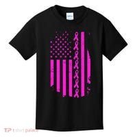 Breast Cancer USA Ribbon Flag Kids T-Shirt thumb 0