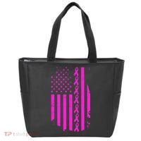Breast Cancer USA Ribbon Flag Tote Bag thumb 0