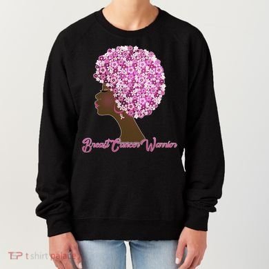 Breast Cancer Warrior Flower Afro Women's Sweatshirt