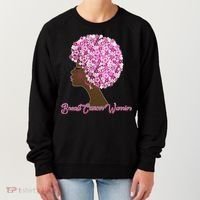 Breast Cancer Warrior Flower Afro Women's Sweatshirt thumb 0