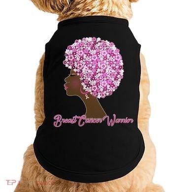 Breast Cancer Warrior Flower Afro Doggie Tank