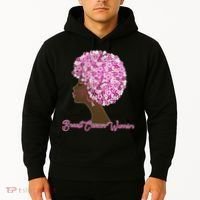 Breast Cancer Warrior Flower Afro Hoodie thumb 2