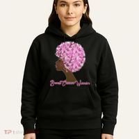 Breast Cancer Warrior Flower Afro Hoodie thumb 5