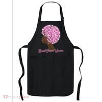 Breast Cancer Warrior Flower Afro Apron thumb 0
