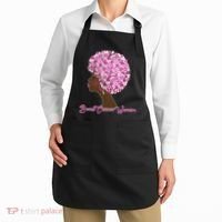 Breast Cancer Warrior Flower Afro Apron thumb 2