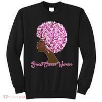 Breast Cancer Warrior Flower Afro Sweatshirt thumb 0