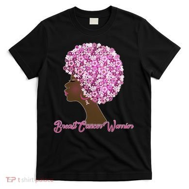 Breast Cancer Warrior Flower Afro T-Shirt