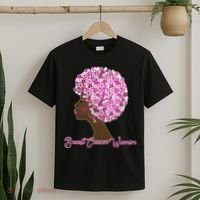 Breast Cancer Warrior Flower Afro T-Shirt thumb 2