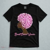 Breast Cancer Warrior Flower Afro T-Shirt thumb 5