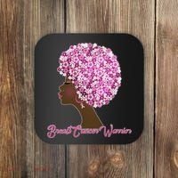 Breast Cancer Warrior Flower Afro Coaster thumb 0