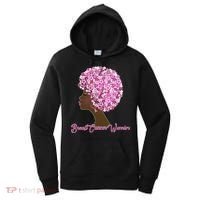 Breast Cancer Warrior Flower Afro Women's Hoodie thumb 0
