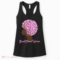 Breast Cancer Warrior Flower Afro Women's Tank Top thumb 0