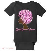 Breast Cancer Warrior Flower Afro Baby Bodysuit thumb 0