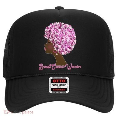 Breast Cancer Warrior Flower Afro Hat