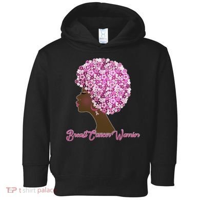 Breast Cancer Warrior Flower Afro Toddler Hoodie