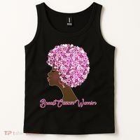 Breast Cancer Warrior Flower Afro Tank Top thumb 2