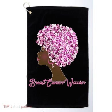 Breast Cancer Warrior Flower Afro Golf Towel