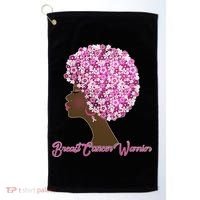 Breast Cancer Warrior Flower Afro Golf Towel thumb 0