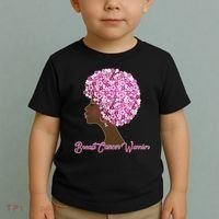 Breast Cancer Warrior Flower Afro Toddler T-Shirt thumb 2