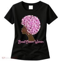 Breast Cancer Warrior Flower Afro Women's T-Shirt thumb 0